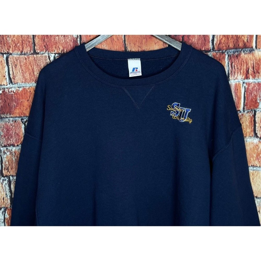 VTG Southern University Jaguars HBCU Russell Athletic Blue Sweatshirt 90’s XXL